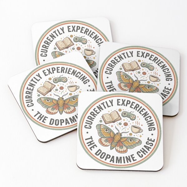 Item preview, Currently Experiencing The Dopamine Chase Vintage ADHD Moth Emblem designed and sold by Osmose-Studio.