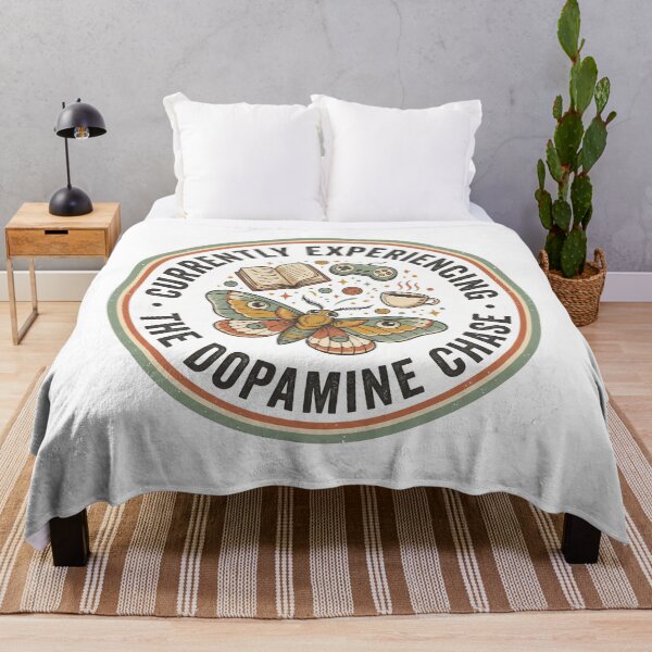 Item preview, Currently Experiencing The Dopamine Chase Vintage ADHD Moth Emblem designed and sold by Osmose-Studio.