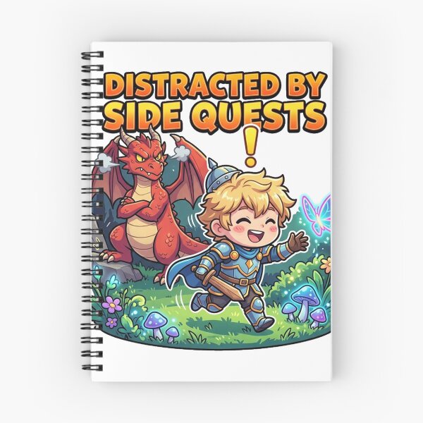 Item preview, Distracted By Side Quests - Cute RPG Gaming Knight designed and sold by MonodyStore.