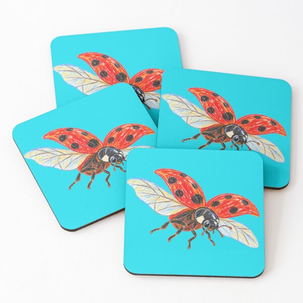 Item preview, Red ladybug in flight designed and sold by JOANNASKAH.