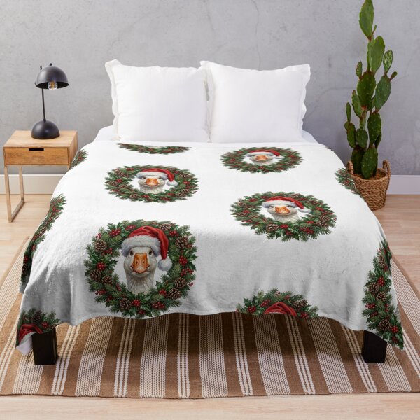 Item preview, Christmas Goose with Santa Hat and Festive Holiday Wreath designed and sold by SOUFIANE1991.