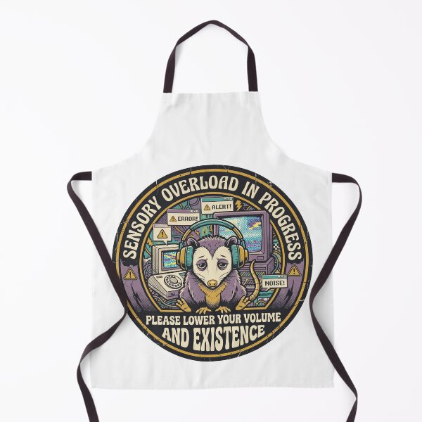 Item preview, Sensory Overload In Progress Please Lower Your Volume Possum Sticker designed and sold by Osmose-Studio.
