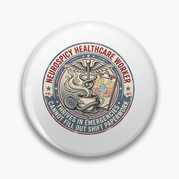 Item preview, Neurospicy Healthcare Worker ADHD Nurse Emergency Hyperfocus Sticker designed and sold by Osmose-Studio.