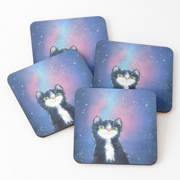 Item preview, Cat contemplating the stars, watercolor painting designed and sold by KarenKaspar.