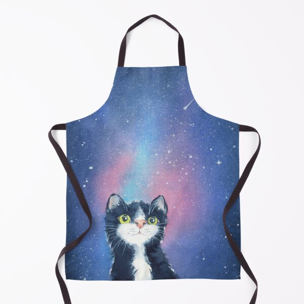 Item preview, Cat contemplating the stars, watercolor painting designed and sold by KarenKaspar.