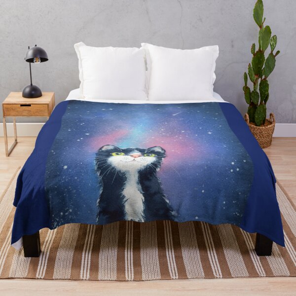 Item preview, Cat contemplating the stars, watercolor painting designed and sold by KarenKaspar.