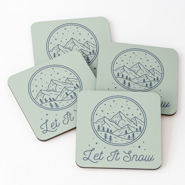 Item preview, Let It Snow Winter Mountain Landscape & Pine Trees Line Art Graphic designed and sold by PACS0011.
