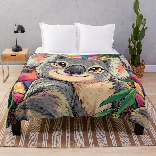 Item preview, Cute Koala Selfie Colorful Animal Art Eucalyptus Australian Bear designed and sold by Neon Bones Studio.