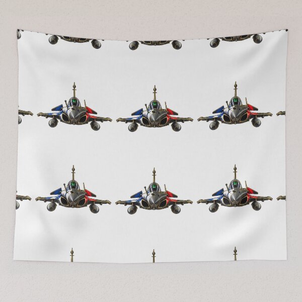 Item preview, Rafale Fighter Jet Head On View Blue White Red Wings Gold Outline designed and sold by IRON WINGS /USAF.
