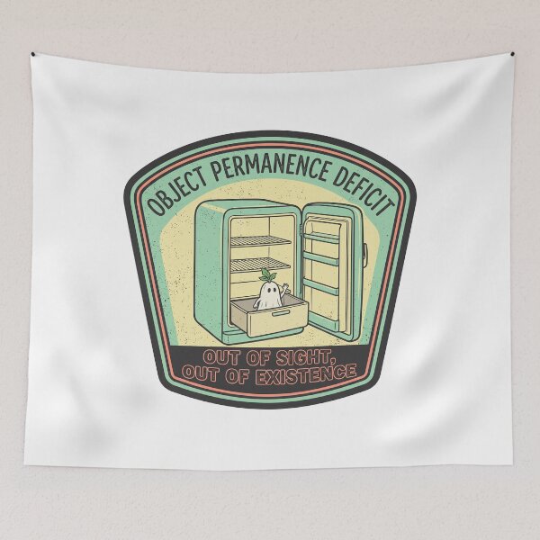 Item preview, Object Permanence Deficit Out Of Sight Out Of Existence ADHD Sticker designed and sold by Osmose-Studio.