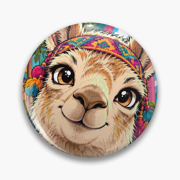 Item preview, Cute Llama Selfie Boho Colorful Animal Art Alpaca designed and sold by Neon Bones Studio.
