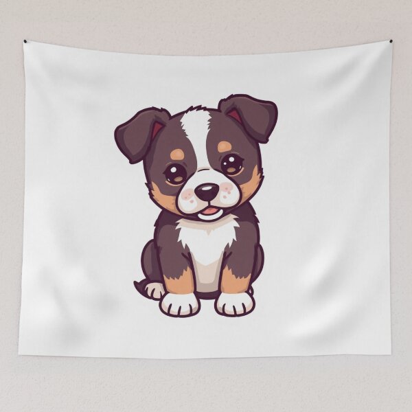 Item preview, Cute Bernese Mountain Dog Puppy Cartoon Illustration designed and sold by ExploreAura Studio.