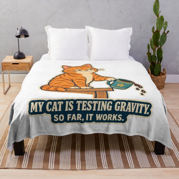 Item preview, My Cat Is Testing Gravity Funny Cat Design designed and sold by OrientKes.