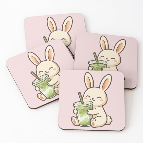 Item preview, Matcha Bunny Iced Latte Kawaii designed and sold by Rariks.