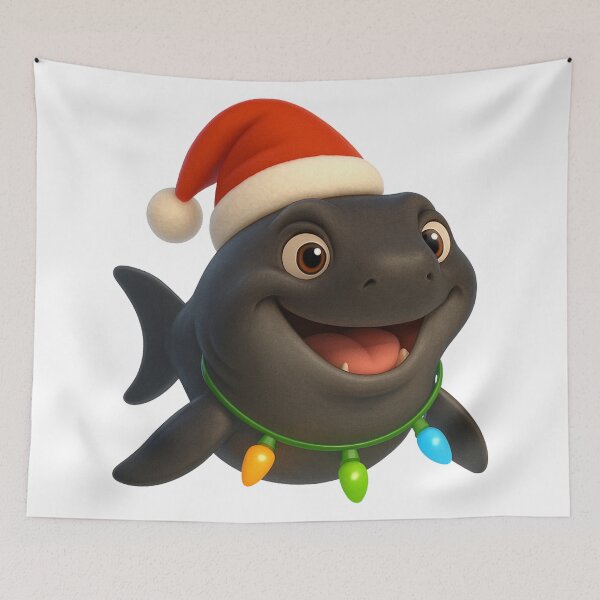Item preview, Cheerful Kitefin Shark Christmas designed and sold by Sillytoe.