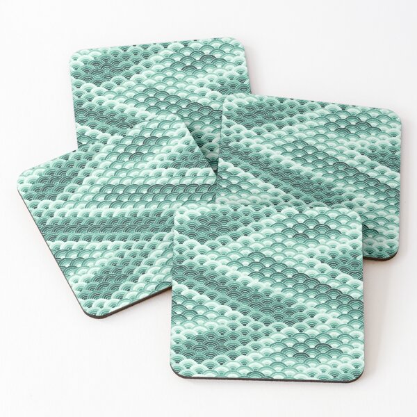 Item preview, Scales Design In Mint, A Calm Mermaid Scale Pattern designed and sold by cute-animals99.