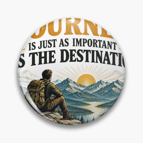 Item preview, The Journey Is as Important as the Destination – Vintage Mountain Adventure Quote designed and sold by lovepower.