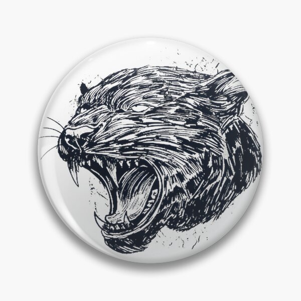 Item preview, Black Panther Head Illustration - Fierce Big Cat Wildlife Design designed and sold by Xbutterfly.