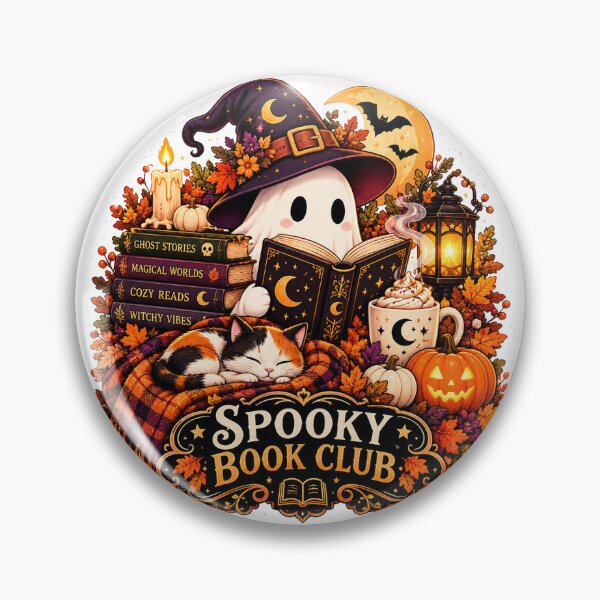 Item preview, Spooky Book Club Ghost Reading Halloween Sticker designed and sold by PaginaBrew.