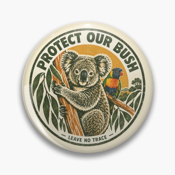 Item preview, Protect Our Bush Koala Lorikeet Vintage Badge Tee designed and sold by Yellowriversss.
