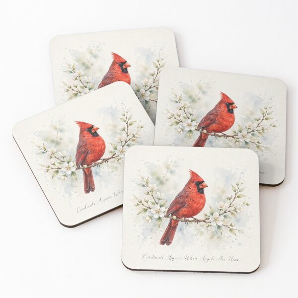 Item preview, Cardinals Appear When Angels Are Near — Watercolor Red Cardinal Memorial designed and sold by Nusrat002.