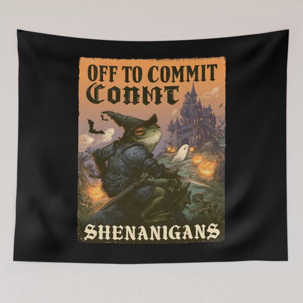 Item preview, Off to Commit Shenanigans Frog - Medieval Knight Meme designed and sold by DyzioSupply.