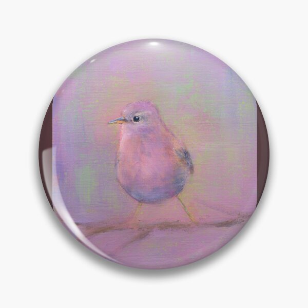 Item preview, Pastel-colored bird on a branch, acrylic painting designed and sold by KarenKaspar.