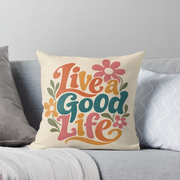 Item preview, Live a Good Life – Retro Floral Positivity designed and sold by Stubblejumper Artworks.