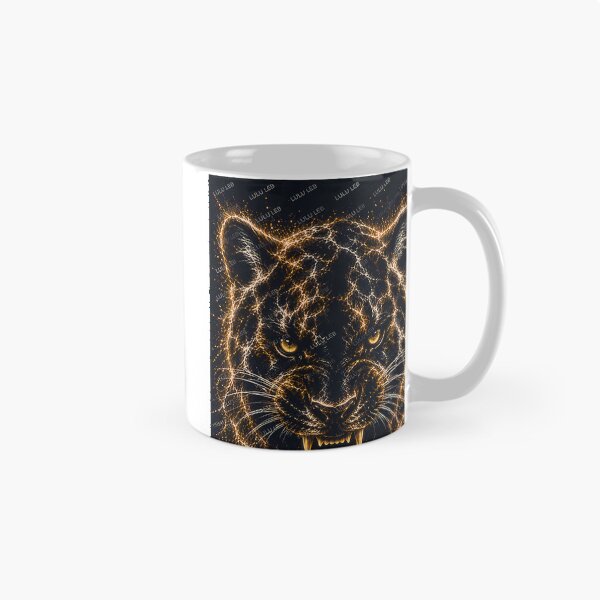 Item preview, Electric Black Panther Glowing Fractal Wildlife Art Untamed Fury Design designed and sold by Xbutterfly.