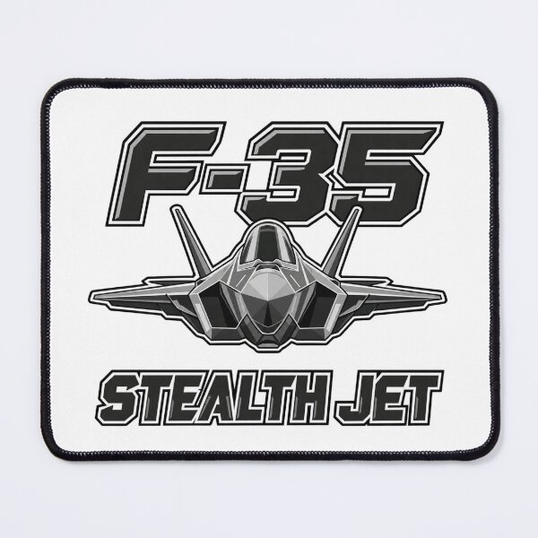 Item preview, Black Stealth Fighter Head On View Angular Jet Bold Graphic Lettering designed and sold by IRON WINGS /USAF.