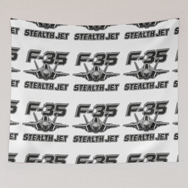Item preview, Black Stealth Fighter Head On View Angular Jet Bold Graphic Lettering designed and sold by IRON WINGS /USAF.
