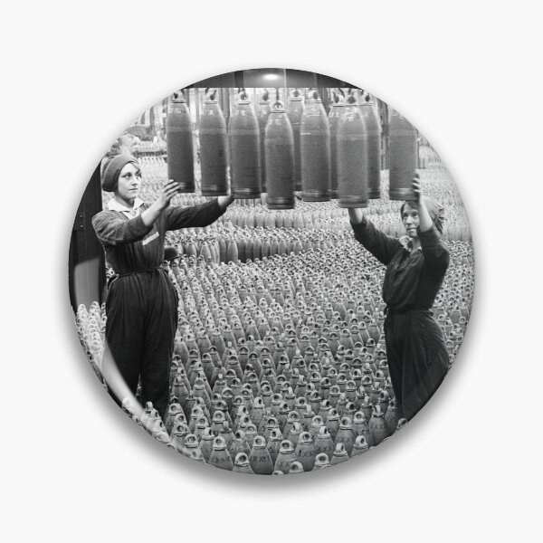 Item preview, The Canary Girls, Women workers with munition bomb shells in Chilwell, England filling factory 1917  designed and sold by Astrid Arkhangelsky.