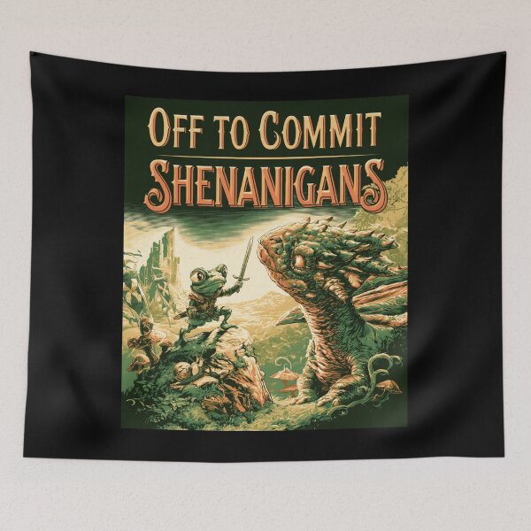 Item preview, Off to Commit Shenanigans Frog - Medieval Knight Meme designed and sold by DyzioSupply.