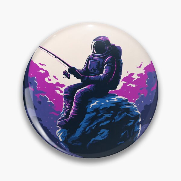 Item preview, Astronaut Fishing Tiny Asteroid Purple Space Art designed and sold by QuantumQGear.