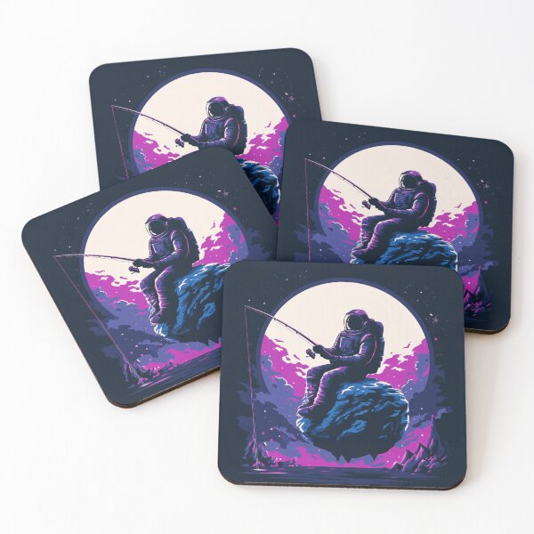 Item preview, Astronaut Fishing Tiny Asteroid Purple Space Art designed and sold by QuantumQGear.