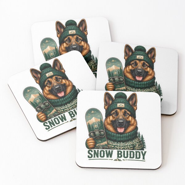 Item preview, Snow Buddy German Shepherd Winter Couple Matching Design designed and sold by gushtera.