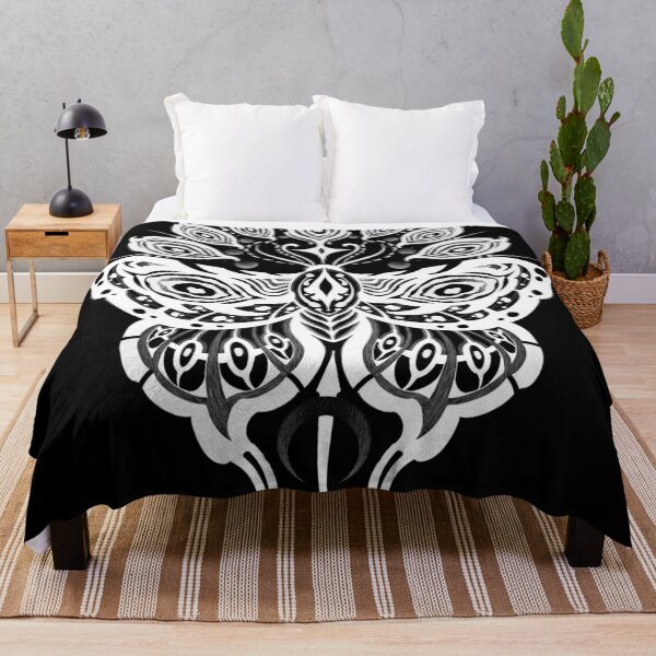 Item preview, Moth dark art nouveau white designed and sold by 7Delamancha.