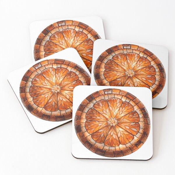Item preview, Stained Glass Orange Slice | Orange Monochrome Mosaic Tile Art designed and sold by Robert Lucio.