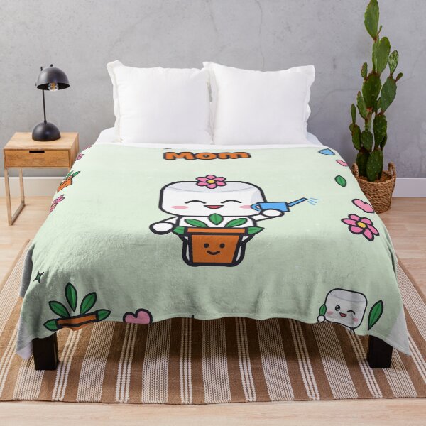 Item preview, Plant Mom - Cute Marshmallow Pip with a Happy House Plant and Watering Can designed and sold by BiMood.