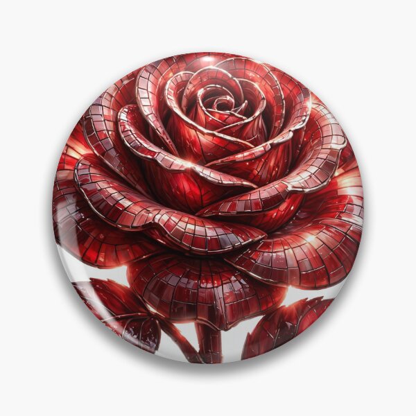 Item preview, Stained Glass Rose | Red Monochrome Mosaic Tile Art designed and sold by Robert Lucio.