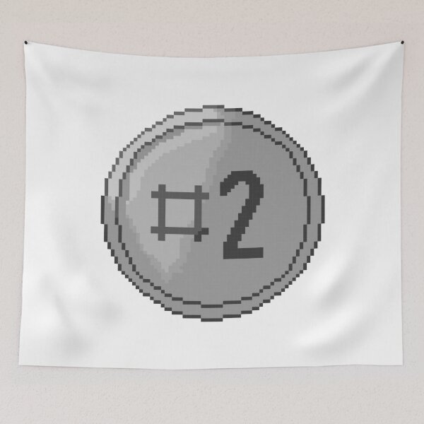 Item preview, Pixel Art Silver Coin #2 - Retro Gaming Second Place Achievement designed and sold by FlatstudioArt.