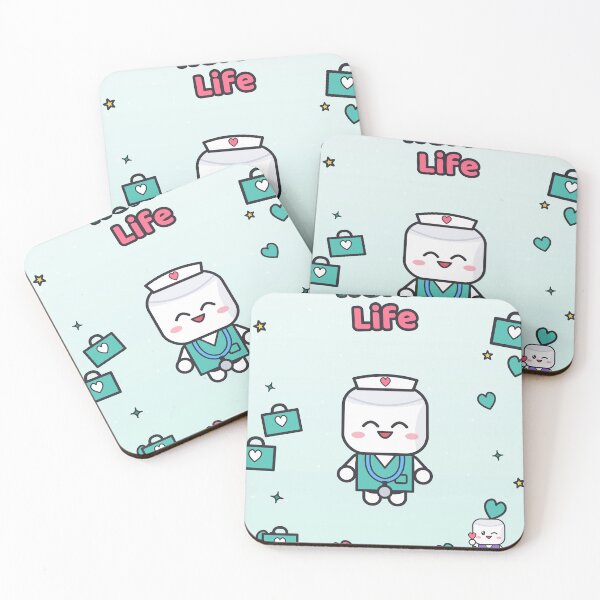 Item preview, Nurse Life - Cute Marshmallow Pip in Scrubs with a Stethoscope designed and sold by BiMood.