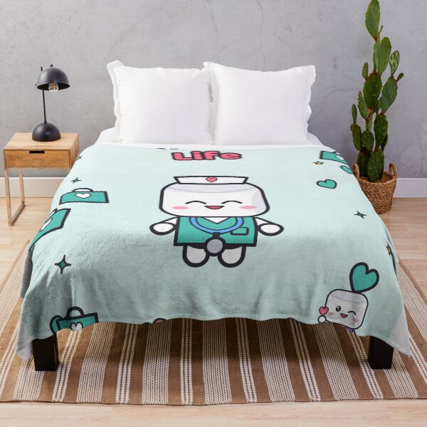 Item preview, Nurse Life - Cute Marshmallow Pip in Scrubs with a Stethoscope designed and sold by BiMood.