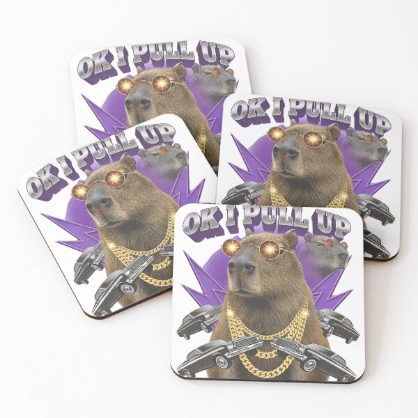Item preview, 90s Bootleg Rap Ok I Pull Up Capybara Tee designed and sold by theTrendForge.