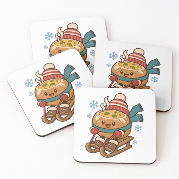 Item preview, Cute Bread Bowl Soup Sledding – Kawaii Winter Broccoli Cheddar designed and sold by OMARFIRAS.