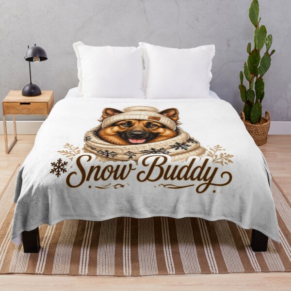 Item preview, Snow Buddy Queen German Shepherd Winter Couple Matching Design designed and sold by gushtera.