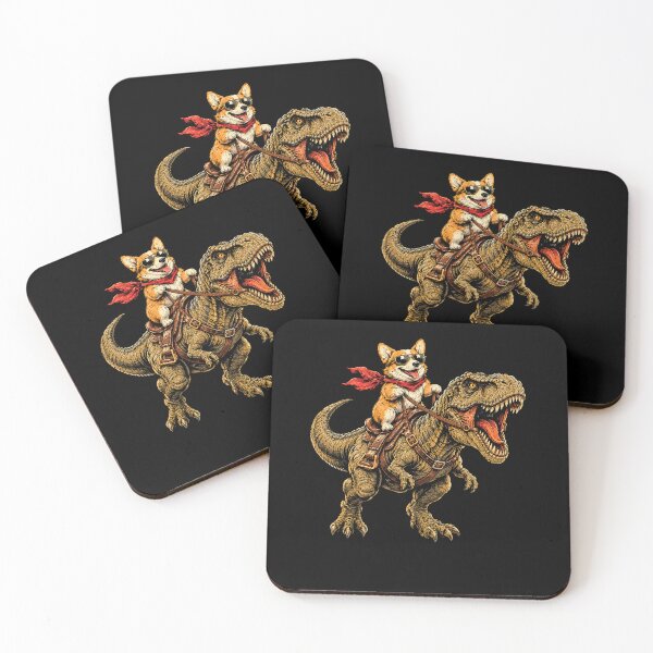Item preview, Retro Corgi Riding T Rex Funny Dinosaur Adventure designed and sold by Moizento.