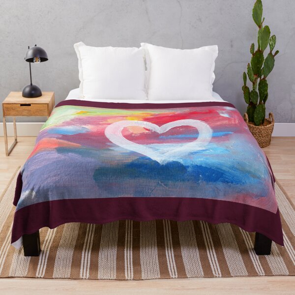 Item preview, Beautiful heart on a colorful background, acrylic painting designed and sold by KarenKaspar.