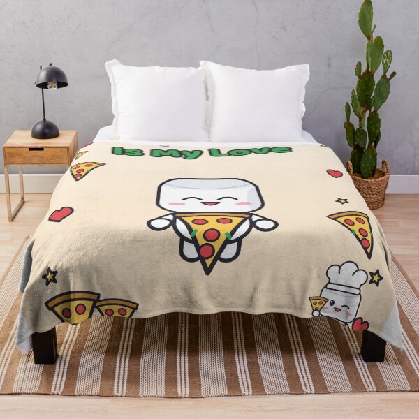 Item preview, Pizza Is My Love - Cute Marshmallow Pip Hugging a Pizza Slice designed and sold by BiMood.
