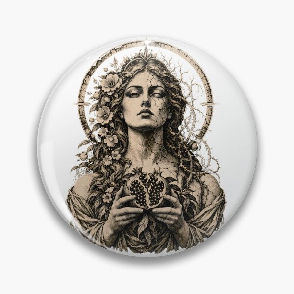 Item preview, Persephone Pomegranate – Greek Mythology Gothic Engraving designed and sold by Ajdaprint.
